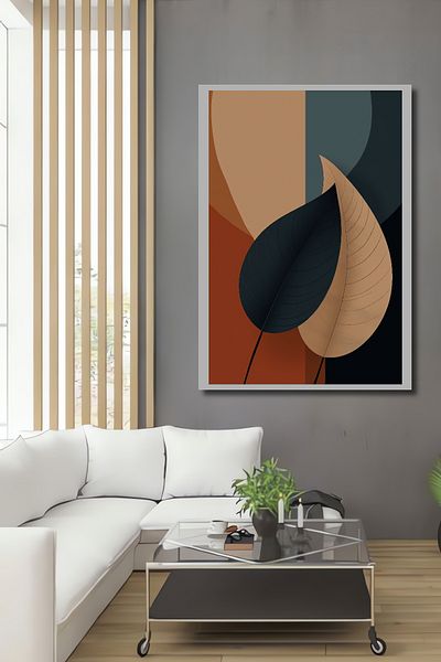 Teona Ahşap Model de frunze abstracte din lemn decorativ MDF dreptunghiular pentru pictura de perete acasă, la locul de muncă
