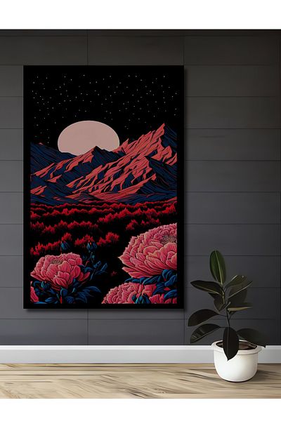 Teona Ahşap Flori la lumina lunii Decorativ din lemn MDF dreptunghiular Casa, locul de munca pictura pe perete