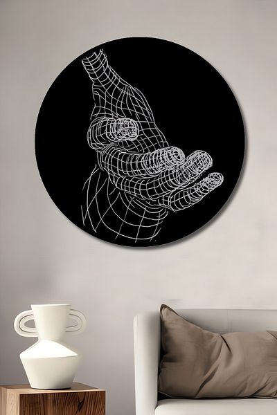Teona Ahşap Ilustrație digitală extinsă manual din lemn MDF rotund decorativ pentru acasă, pictură murală la locul de muncă