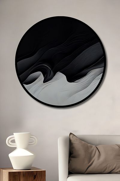 Teona Ahşap Abstract Wave Movement Decorativ Lemn MDF Rotund Acasă, Locul de Afaceri Pictură Perete
