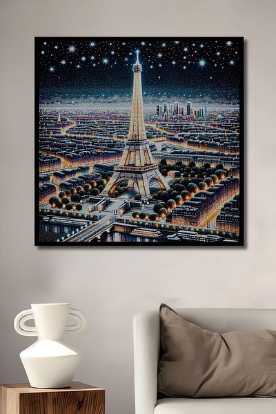 Teona Ahşap Turnul Eiffel Noapte Decorativ Lemn MDF Dreptunghi Casă, Locul de Muncă Pictură Perete