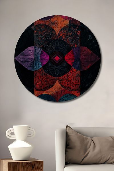 Teona Ahşap Model geometric colorat decorativ din lemn MDF rotund pentru pictura de perete acasa, loc de munca