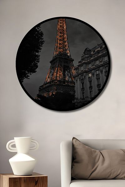 Teona Ahşap Turnul Eiffel Decorativ din lemn MDF Casă rotundă, pictură murală la locul de muncă