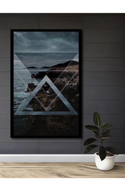 Teona Ahşap Geometric Abstract Lemn MDF Dreptunghi Decorativ Acasă, Locul de Muncă Pictură Murală