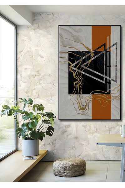 Teona Ahşap Textura aurie Lemn geometric MDF dreptunghiular decorativ pentru casa, locul de munca pictura pe perete