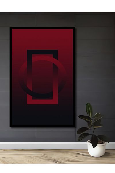 Teona Ahşap Roșu Geometric Decorativ Lemn MDF Dreptunghi Acasă, Locul de Muncă Pictură Perete
