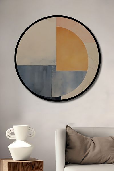 Teona Ahşap Geometric Sofisticat Decorativ Lemn MDF Rotund Acasă, Locul de Muncă Pictură Perete