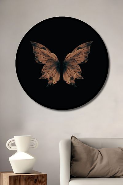 Teona Ahşap Mysterious Butterfly Decorativ Lemn MDF Rotund Acasă, Locul de Muncă Pictură Perete