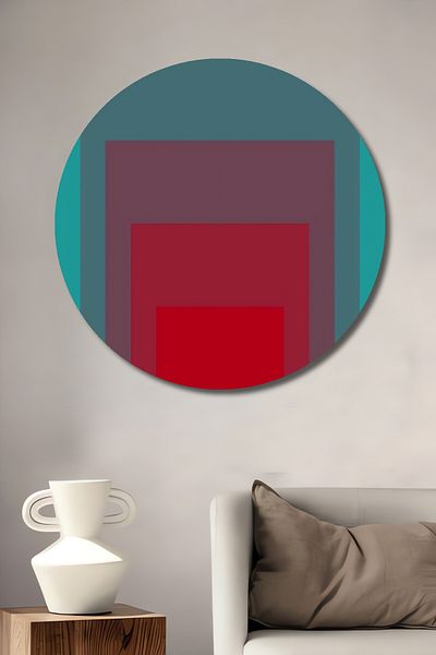 Teona Ahşap Acasă rotundă din lemn MDF decorativ geometric abstract, pictură murală la locul de muncă