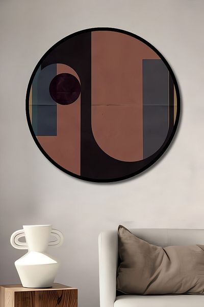 Teona Ahşap Modern Geometric Abstract Lemn MDF Rotund Decorativ Acasă, Locul de Afaceri Pictură Perete