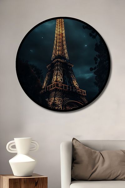 Teona Ahşap Turnul Eiffel din lemn MDF rotund decorativ pentru casa, pictura pe perete la locul de munca