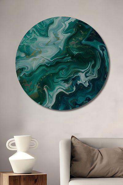 Teona Ahşap Abstracție Sea Wave Decorativ Lemn MDF Rotund Acasă, Locul de Muncă Pictură Perete