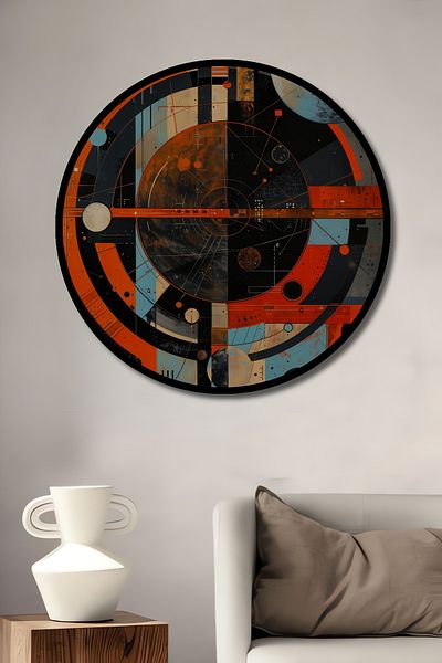 Teona Ahşap Geometrie Cosmică Decorativă Lemn MDF Casă Rotundă, Pictură Perete Loc de Muncă