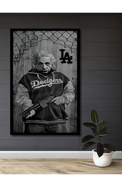 Teona Ahşap Einstein Style Street Art Decorativ Lemn MDF Dreptunghi Acasă, Locul de muncă Pictură murală