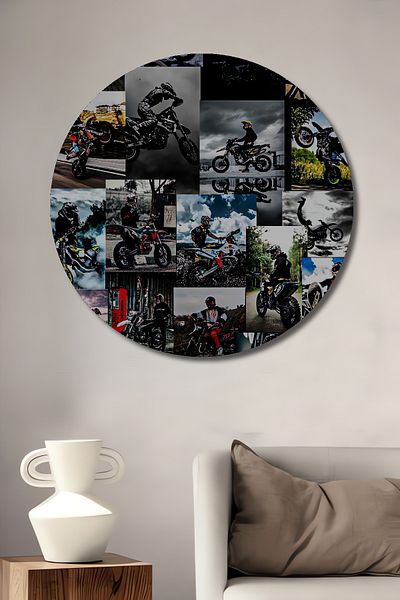 Teona Ahşap Motocicletă Passion Decorativ Lemn MDF Rotund Acasă, Locul de Muncă Pictură Perete