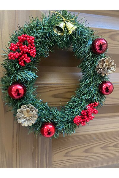 FeraShowroom Fera Yılbaşı Çelenk 30 Cm Kapı Süsü