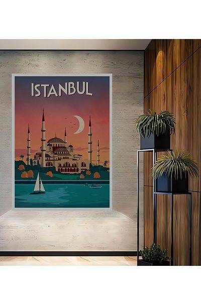 Teona Ahşap Peisaj Istanbul Lemn MDF Dreptunghi Decorativ Casa, Locul de Afaceri Pictura Murala