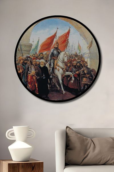 Teona Ahşap Fatih Sultan Mehmet Zaferi Διακοσμητικό Ξύλινο MDF Στρογγυλό Σπίτι, Επαγγελματικός Χώρος Ζωγραφική τοίχου