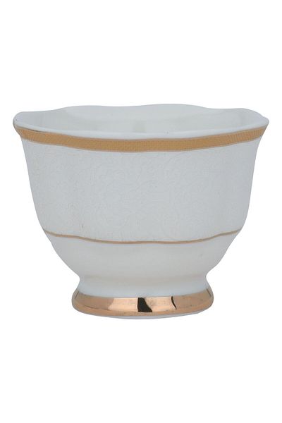 Alsaif Gallery A set of 12-piece white porcelain engraved coffee cups