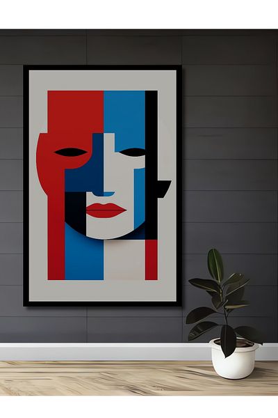 Teona Ahşap Portret de față abstractă Decorativ Lemn MDF Dreptunghi Acasă, Locul de muncă Pictură murală