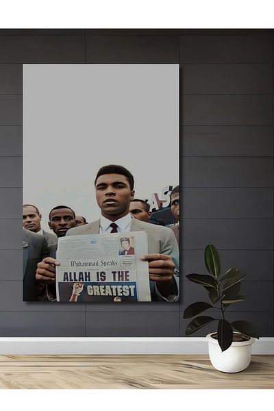 Teona Ahşap Muhammad Ali Memorie legendară Decorativ Lemn MDF Dreptunghi Acasă, Locul de muncă Pictură murală
