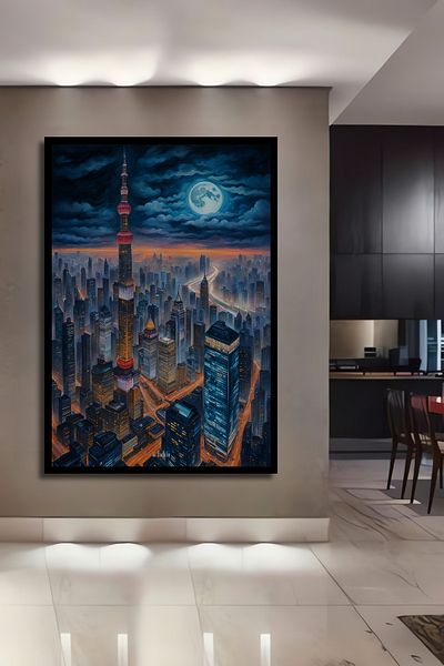 Teona Ahşap Lumina Lunii în strălucirea grifonilor Decorativ Lemn MDF Dreptunghi Acasă, Locul de muncă Pictură murală