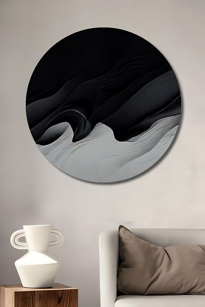 Teona Ahşap Abstract Wave Movement Decorativ Lemn MDF Rotund Acasă, Locul de Afaceri Pictură Perete