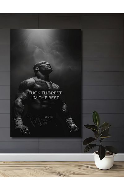 Teona Ahşap Mike Tyson Motivational Lemn MDF Dreptunghi Decorativ Acasă, Locul de Muncă Pictură Murală
