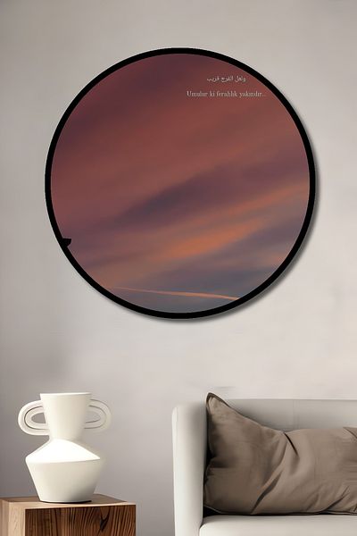 Teona Ahşap Magnific Sunset Decorativ Lemn MDF Rotund Acasă, Locul de Muncă Pictură Perete