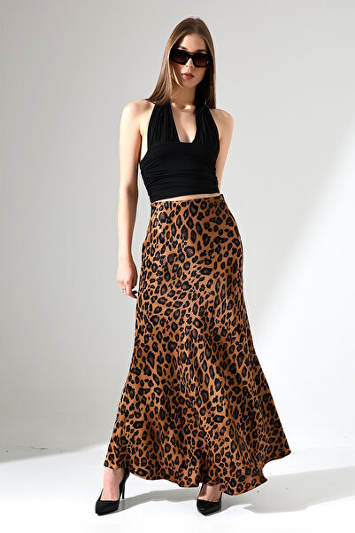 ensade Пола от сатен с леопардов принт