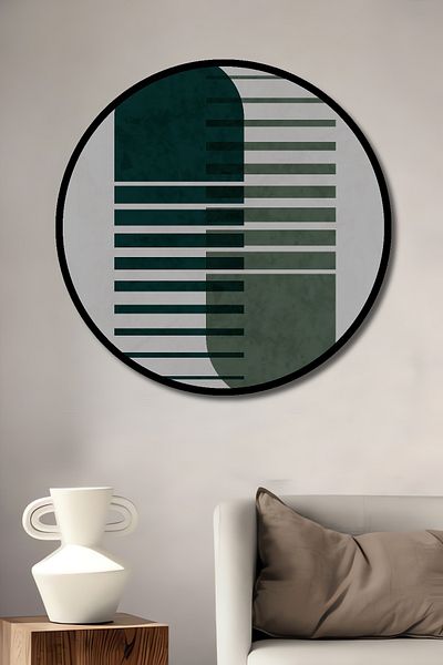Teona Ahşap Minimalist Linear Harmony Decorativ Lemn MDF Rotund Acasă, Locul de Muncă Pictură de perete