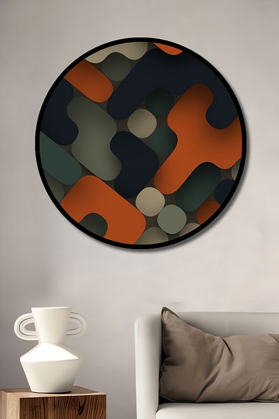 Teona Ahşap Modern Abstract Geometric Model Lemn MDF Rotund Decorativ Acasă, Locul de Afaceri Pictură de perete
