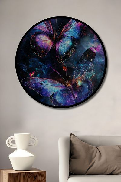 Teona Ahşap Decorativ Fluturi Mitici Lemn MDF Rotund Casa, Locul de Muncă Pictură Perete