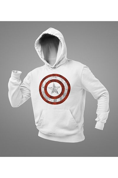 SEVBANO Captain America Shield Printed Unisex Oversize Hoodie