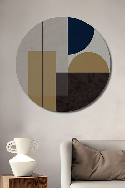 Teona Ahşap Geometric Minimalist Decorativ Lemn MDF Rotund Acasă, Locul de Muncă Pictură Perete