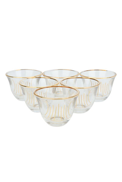 Alsaif Gallery Al Saif Gallery Glass Cupssaucers Set, 6 Pieces, 60 Ml - Clear