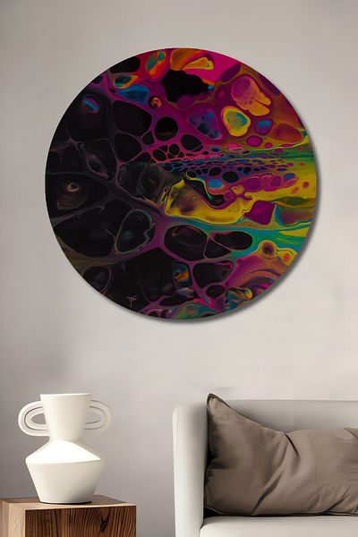 Teona Ahşap Culoare Cümbüşu Decorativ Lemn MDF Rotund Acasă, Loc de Afaceri Pictură Pe Perete