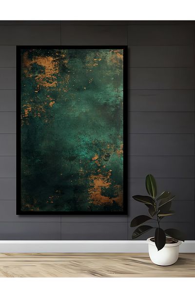 Teona Ahşap Cupru Verde Abstract Lemn MDF Dreptunghi Decorativ Acasă, Locul de Muncă Pictură Perete