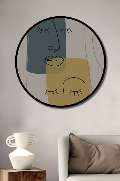 Teona Ahşap Fățe abstracte decorative din lemn MDF rotund pentru pictură murală acasă, la locul de muncă