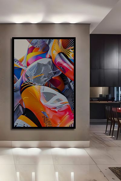 Teona Ahşap Unde geometrice colorate Decorative Lemn MDF Dreptunghi Acasă, Locul de muncă Pictură murală