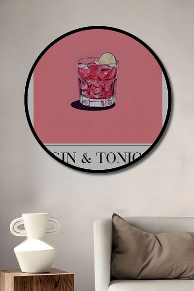 Teona Ahşap Cocktail roz energizant din lemn MDF rotund decorativ pentru casa, locul de munca pictura pe perete