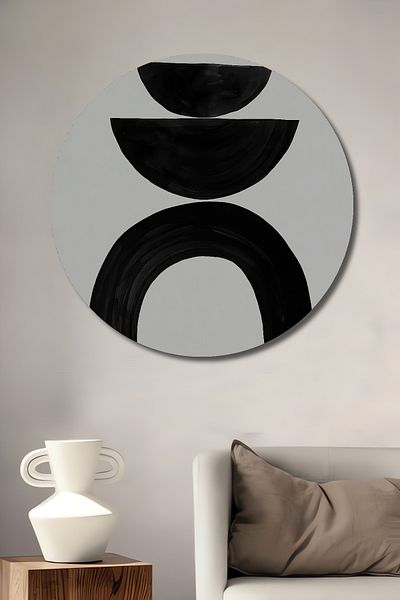 Teona Ahşap Abstrac Geometric Minimalist Decorativ Lemn MDF Rotund Acasă, Locul de Muncă Pictură Perete