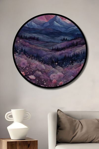 Teona Ahşap Peisaj Magical Moonlight Lemn MDF Rotund Decorativ Acasă, Locul de Muncă Pictură de perete