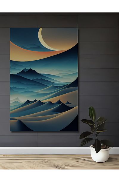 Teona Ahşap Peisaj de munte la lumina lunii Casa dreptunghiulara din lemn decorativ MDF, pictura pe perete la locul de munca