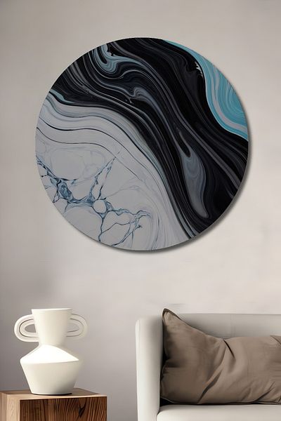 Teona Ahşap Model abstract de val din lemn decorativ MDF rotund pentru pictură de perete acasă, la locul de muncă