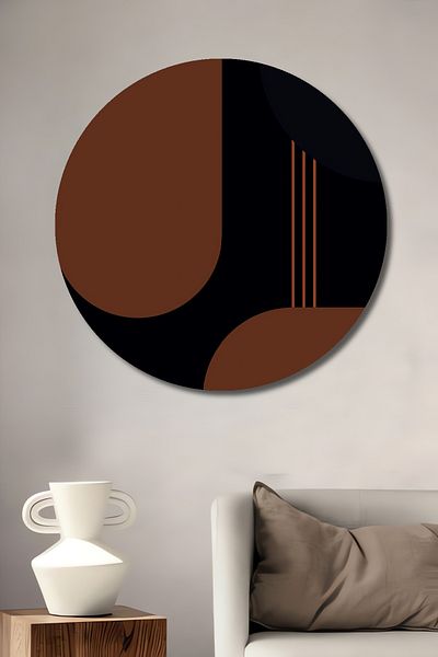 Teona Ahşap Model geometric modern, lemn decorativ MDF, pictură rotundă pentru casă, loc de muncă