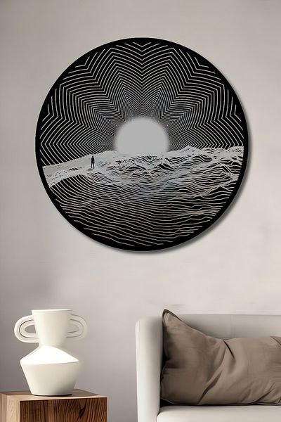 Teona Ahşap Mysterious Horizon Decorativ Lemn MDF Casă Rotundă, Pictură Perete Loc de Muncă
