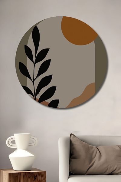 Teona Ahşap Modern Sun and Leaf Decorativ Lemn MDF Rotund Acasă, Locul de Muncă Pictură de perete