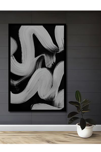 Teona Ahşap Abstract Brush Strokes Decorativ Lemn MDF Dreptunghi Acasă, Locul de muncă Pictură murală