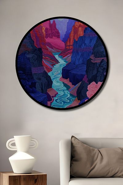 Teona Ahşap Fermecătoare Culorile Canyon Lemn MDF Rotund Decorativ Acasă, Locul de Muncă Pictură Murală